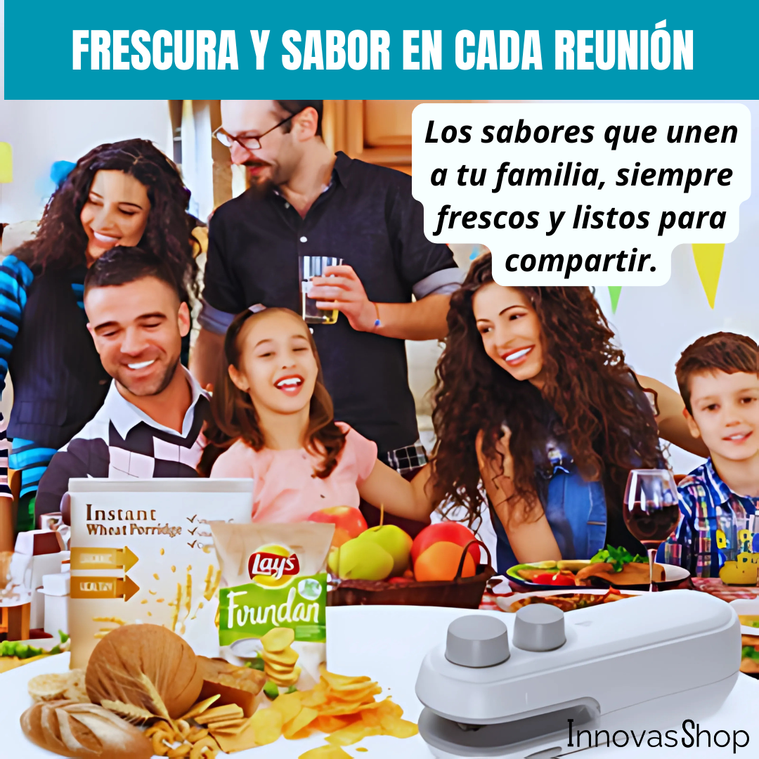 MINI SELLADOR DE BOLSAS 2 EN 1. Recargable, sella térmicamente y corta en segundos. Conserva tus alimentos por más tiempo!!!