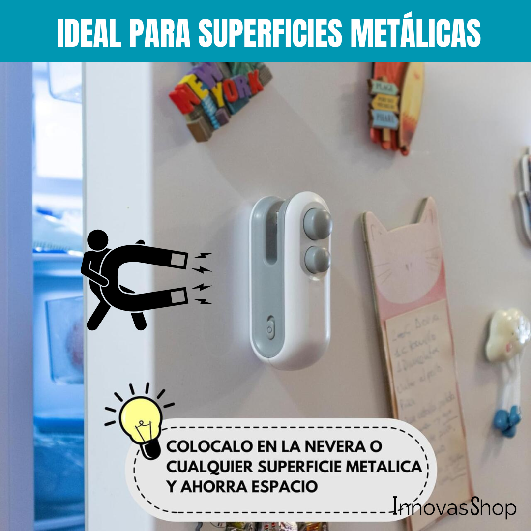 MINI SELLADOR DE BOLSAS 2 EN 1. Recargable, sella térmicamente y corta en segundos. Conserva tus alimentos por más tiempo!!!