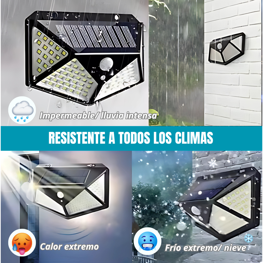 LUZ SOLAR EXTERIOR 100 LED. Iluminación inteligente de 3 modos. Resistente a todos los climas. Dale vida a tu exterior en 5 minutos!