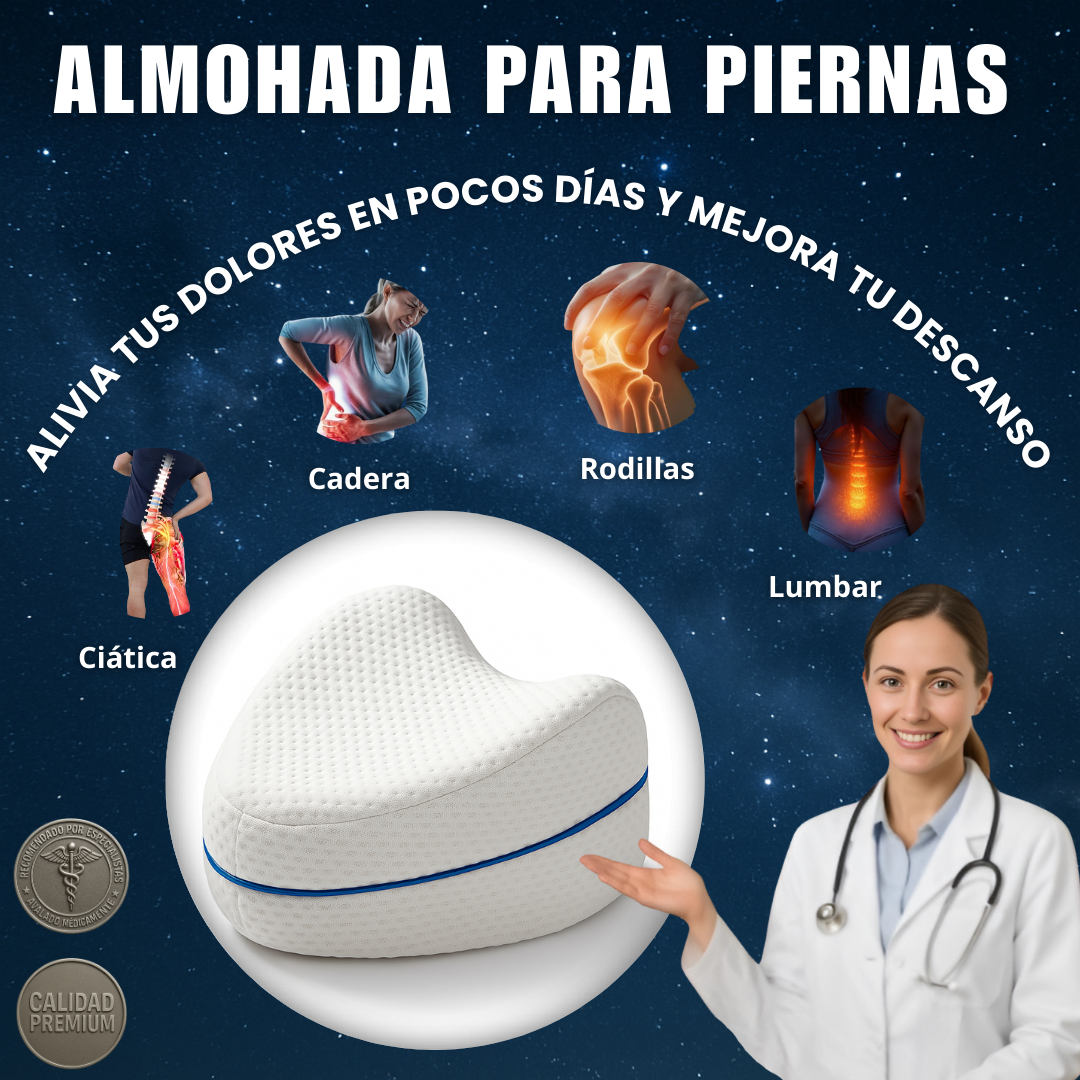 ALMOHADA PARA PIERNAS. Recomendada por profesionales. Alivia tus dolores desde la primera noche y mejora tu descanso!