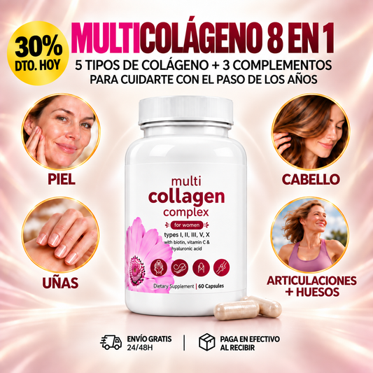 ✨ MULTICOLÁGENO 8 en 1 | Cuida tu piel, cabello, uñas, articulaciones y huesos