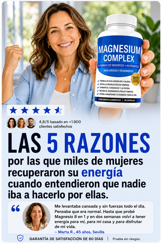 ⚡ Magnesio 8 en 1 | Recupera tu energía en 15 días