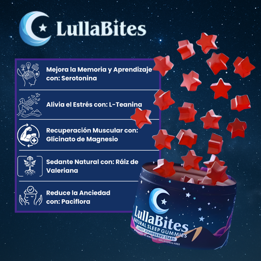 🍓Gominolas Lullabites®. Descanso Natural y Reparador. Sin Melatonina.