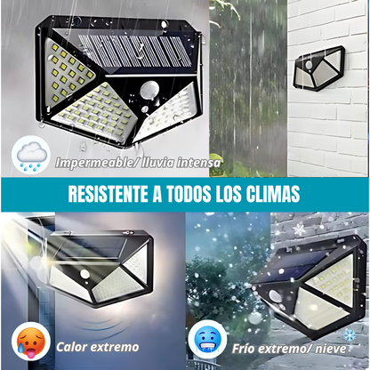 LUZ SOLAR EXTERIOR 100 LED. Iluminación inteligente de 3 modos. Resistente a todos los climas. Dale vida a tu exterior en 5 minutos!